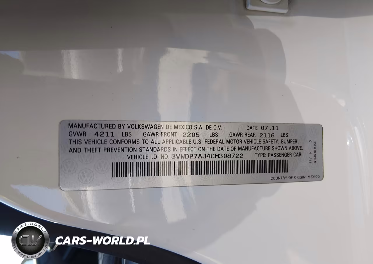 2012 Volkswagen Jetta 2.5L Se VIN:3VWDP7AJ4CM308722 - 9