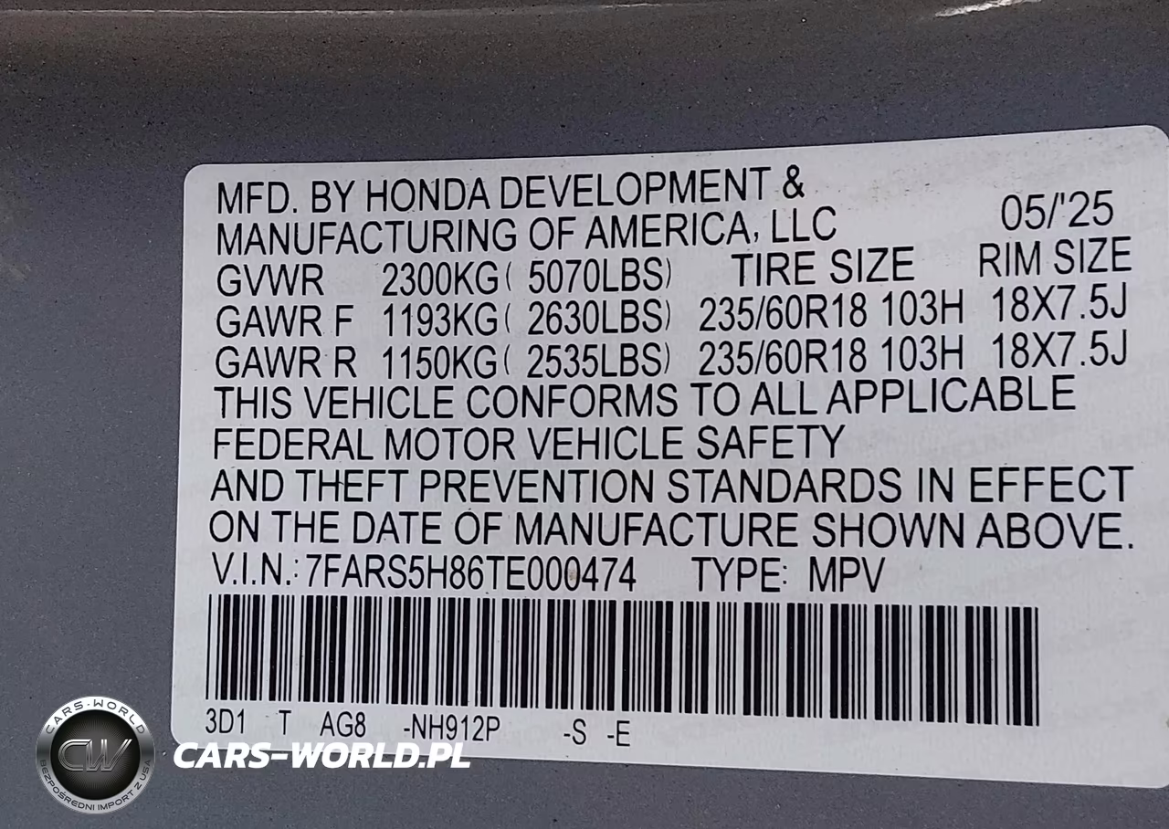 2026 Honda Cr-V Hybrid 2Wd Sport-L VIN:7FARS5H86TE000474 - 9