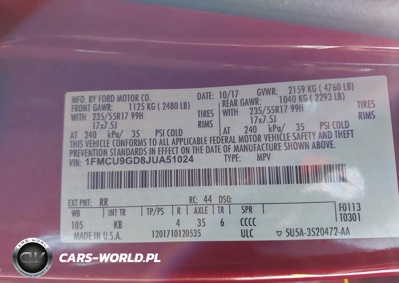 2018 Ford Escape Se VIN:1FMCU9GD8JUA51024 - 9