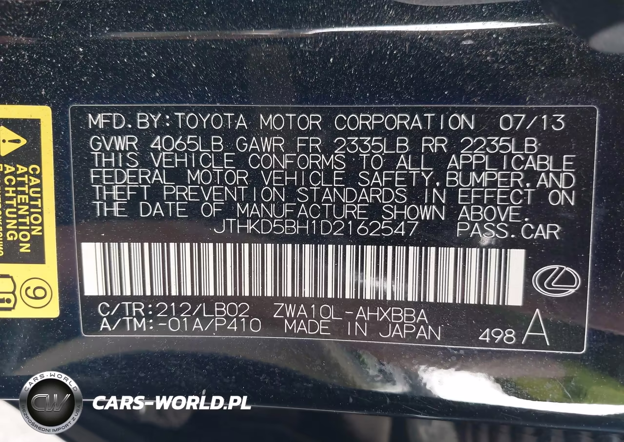 2013 Lexus Ct 200H VIN:JTHKD5BH1D2162547 - 9