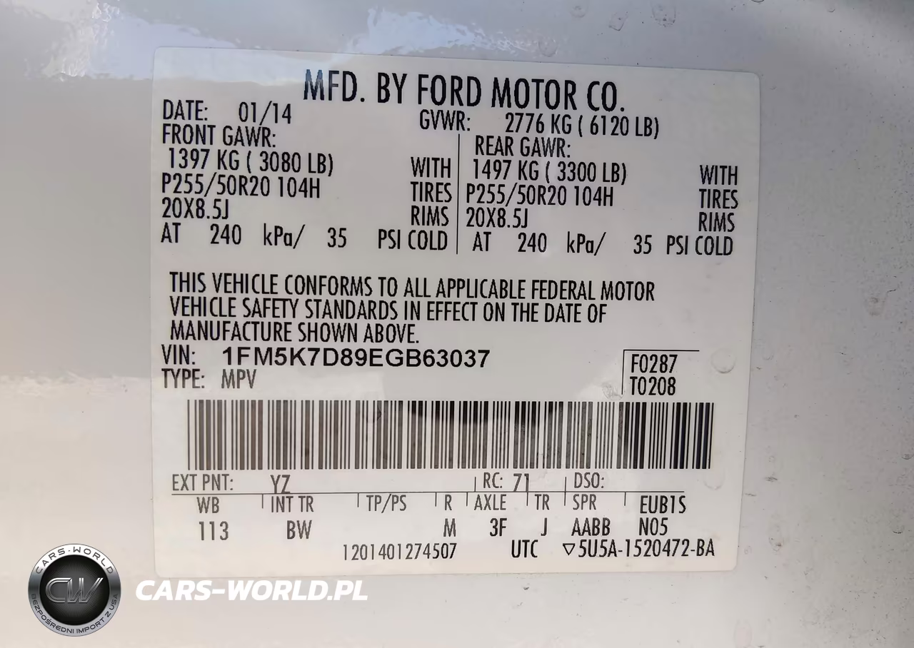 2014 Ford Explorer Xlt VIN:1FM5K7D89EGB63037 - 9