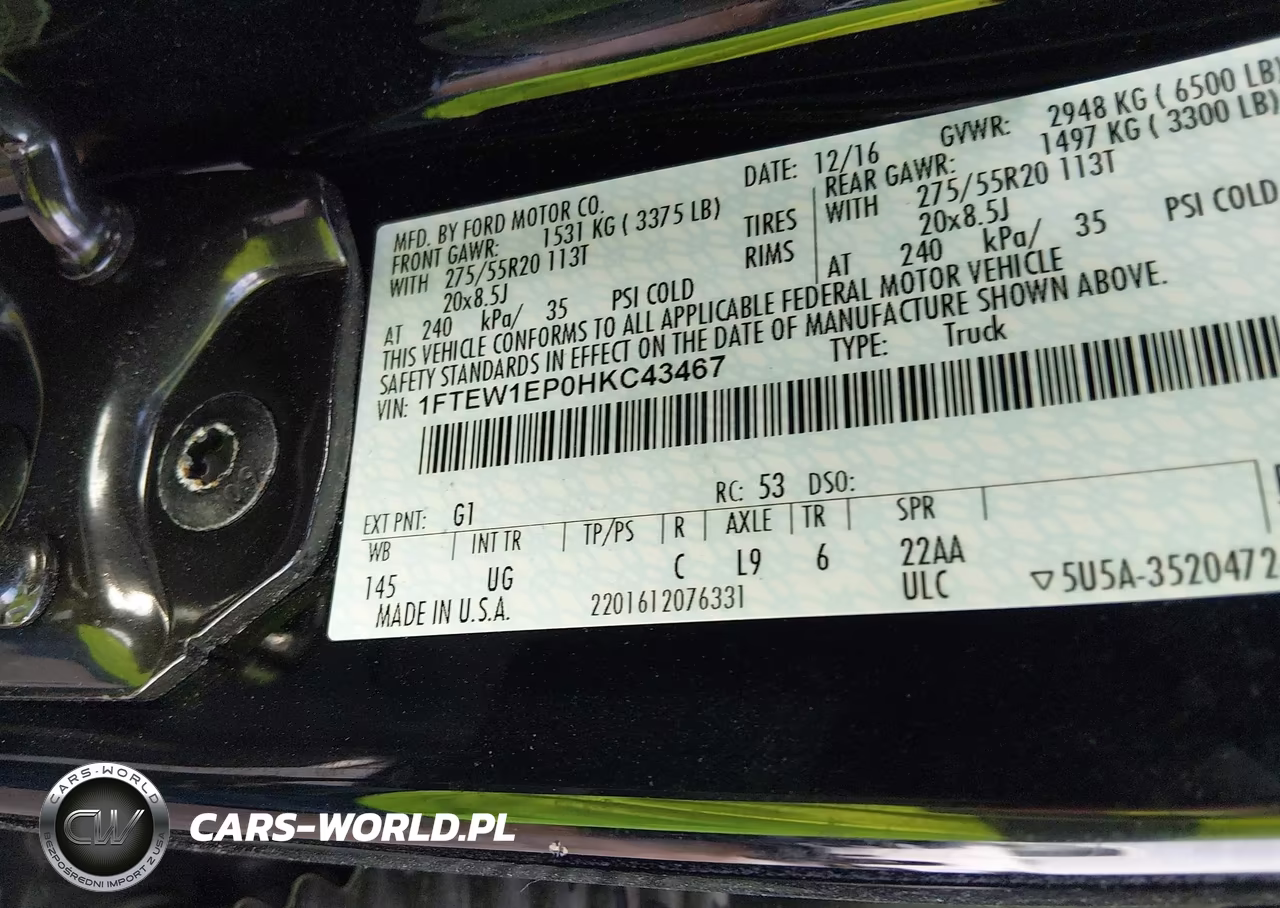 2017 Ford F-150 Xlt VIN:1FTEW1EP0HKC43467 - 9