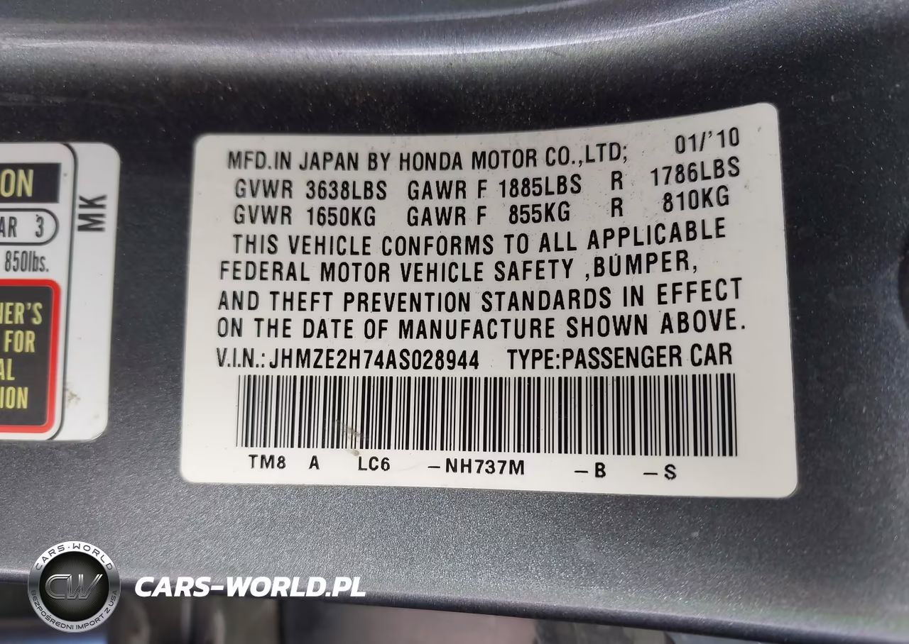 2010 Honda Insight Ex VIN:JHMZE2H74AS028944 - 9