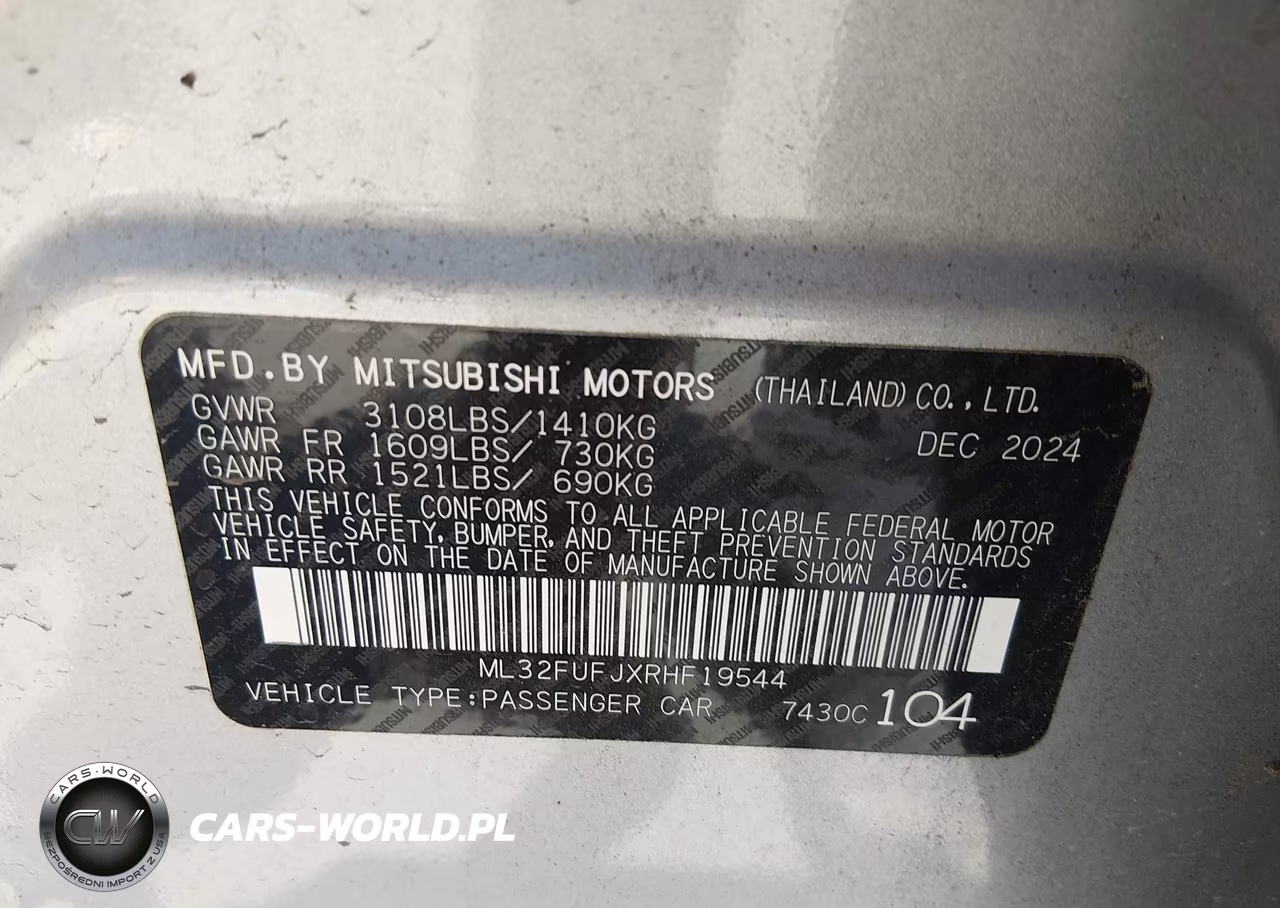 2024 Mitsubishi Mirage G4 Es VIN:ML32FUFJXRHF19544 - 9
