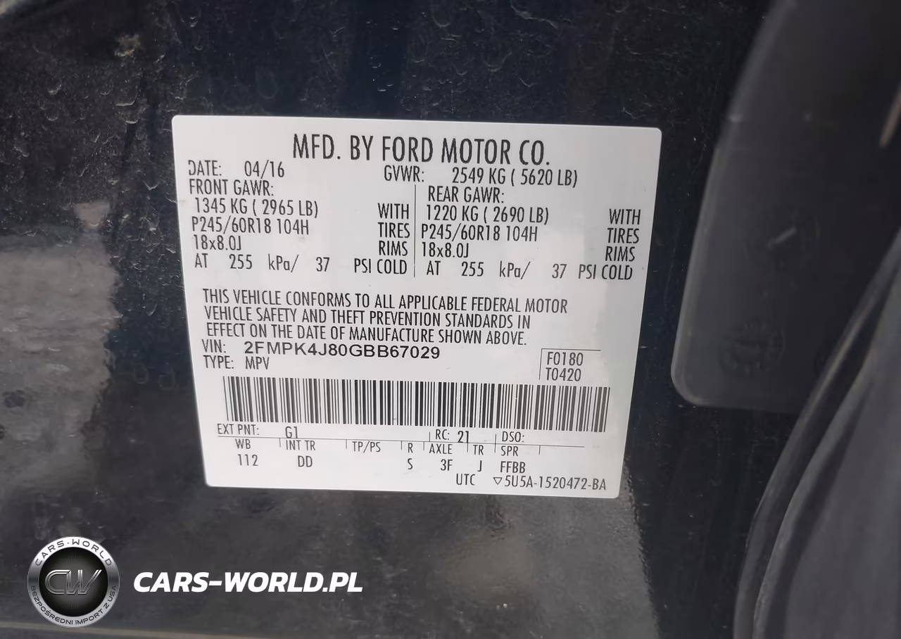 2016 Ford Edge Sel VIN:2FMPK4J80GBB67029 - 9