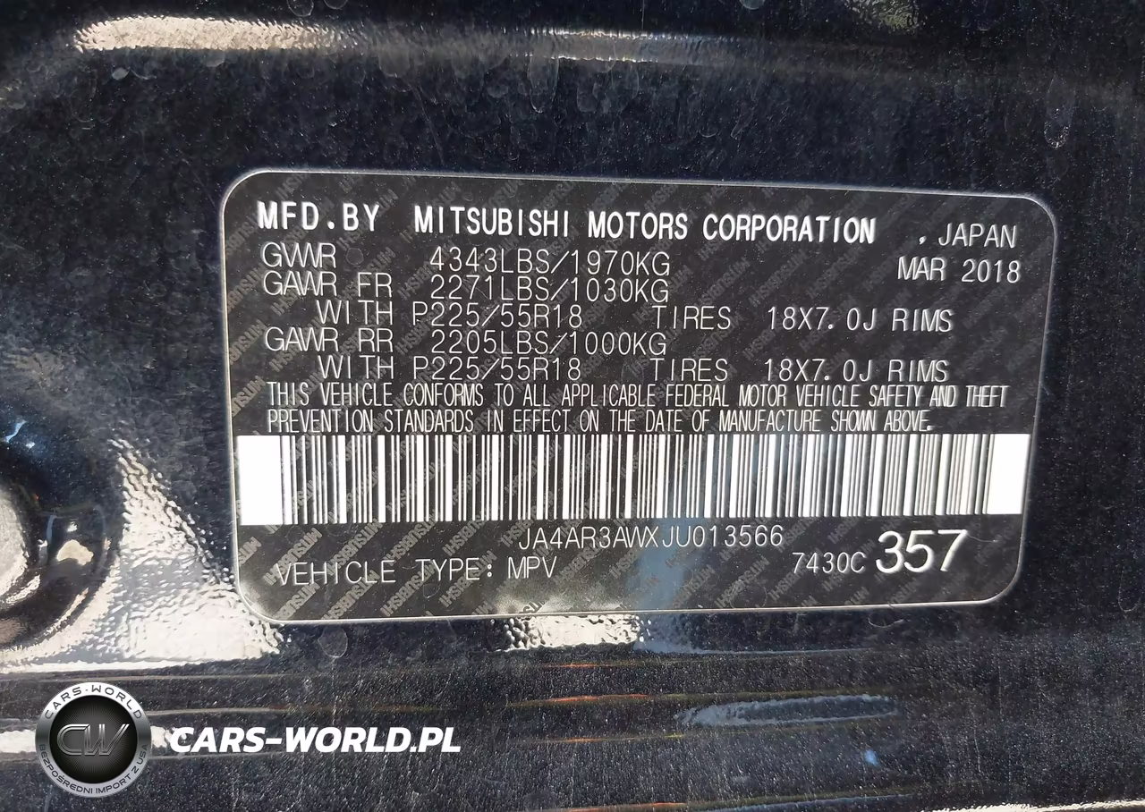 2018 Mitsubishi Outlander Sport 2.4 Se VIN:JA4AR3AWXJU013566 - 9
