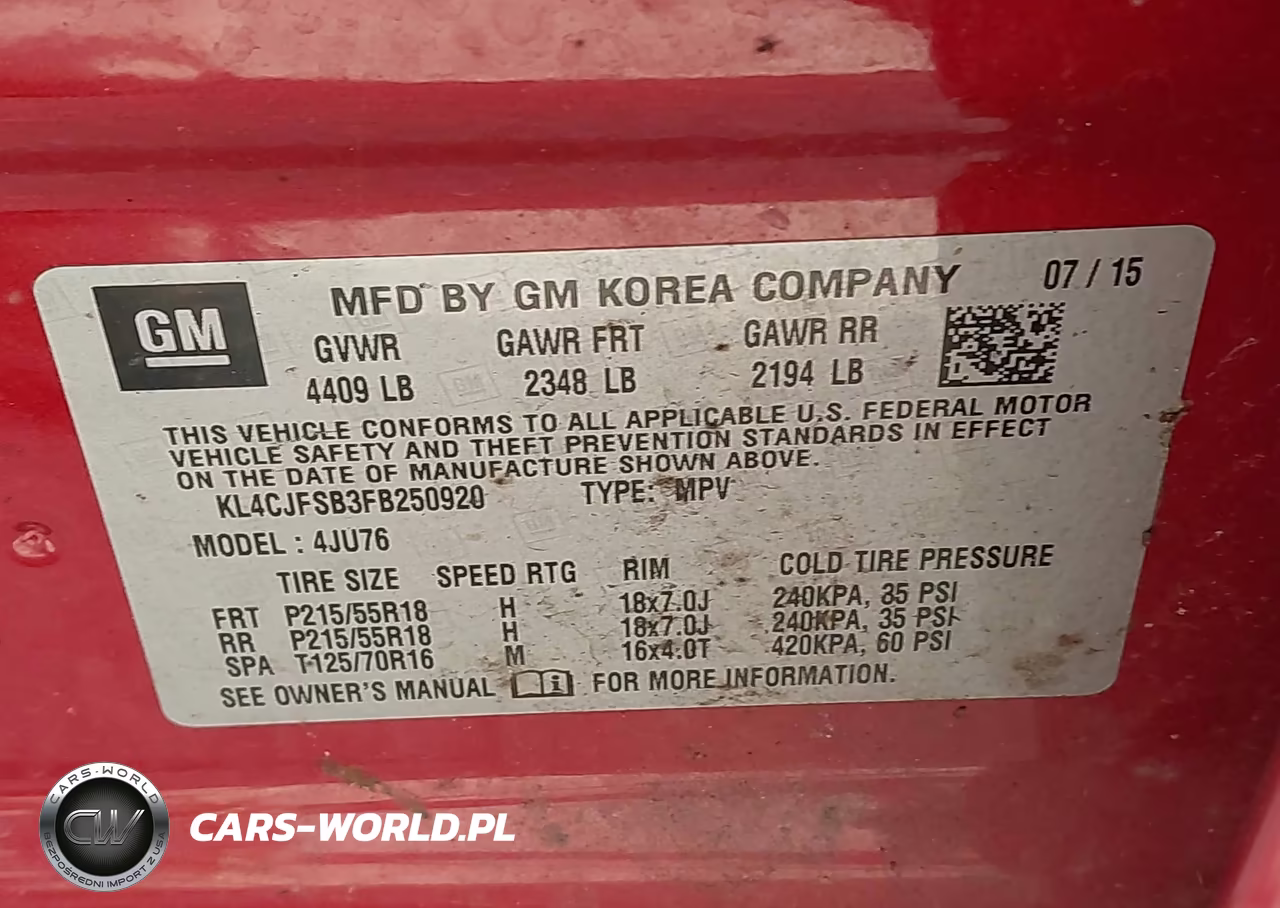 2015 Buick Encore Convenience VIN:KL4CJFSB3FB250920 - 9
