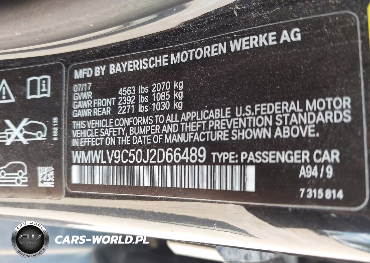2018 Mini Clubman John Cooper Works VIN:WMWLV9C50J2D66489 - 9