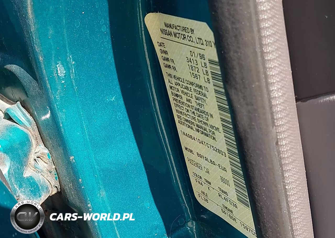 1996 Nissan Sentra E-Xe-Gxe-Gle VIN:1N4AB41D4TC752803 - 9