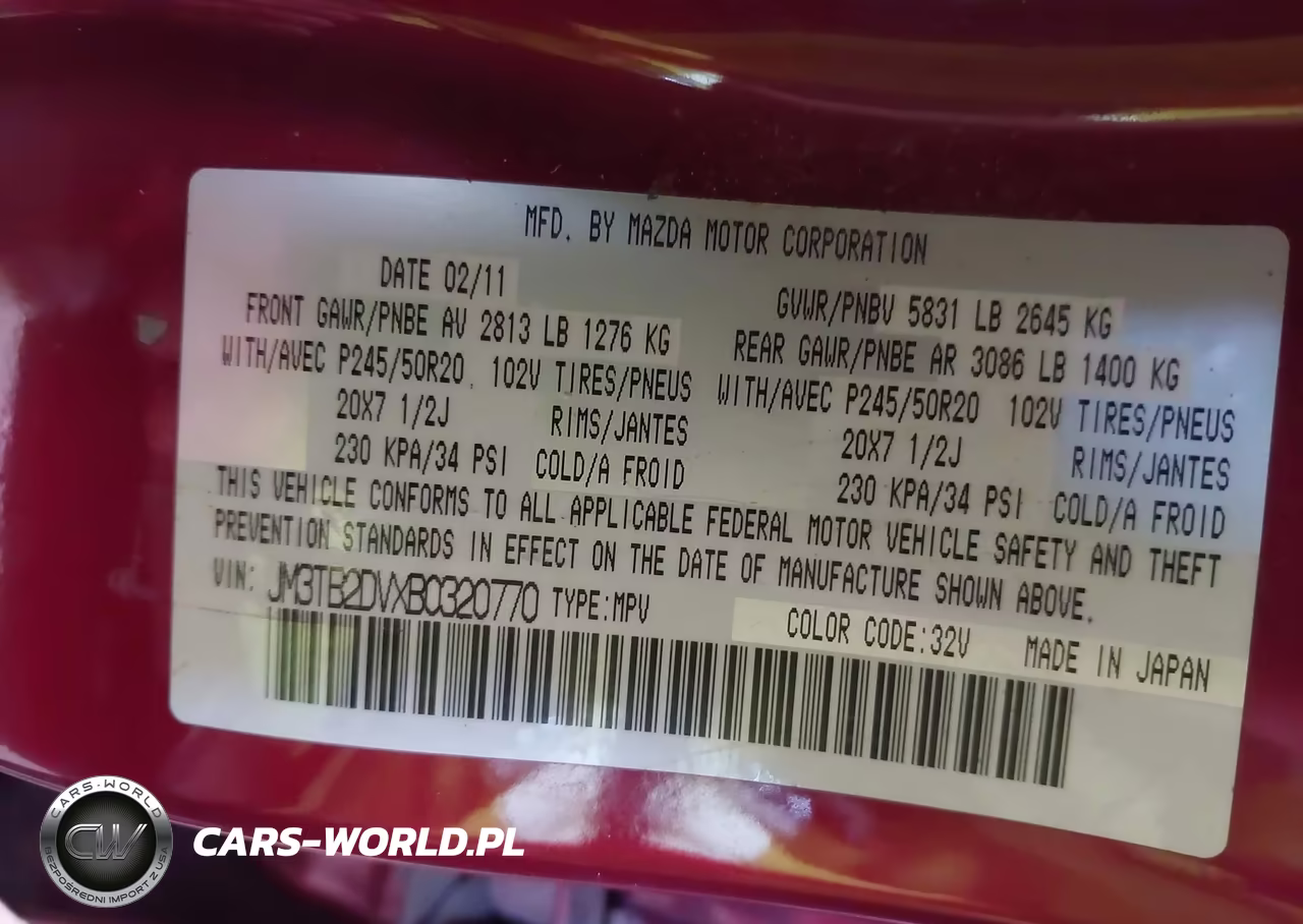 2011 Mazda Cx-9 Grand Touring VIN:JM3TB2DVXB0320770 - 9