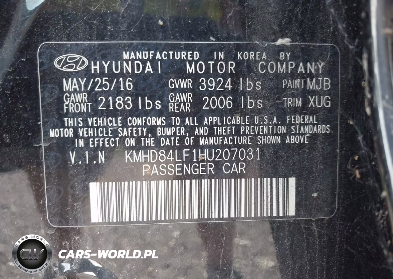 2017 Hyundai Elantra Se VIN:KMHD84LF1HU207031 - 9