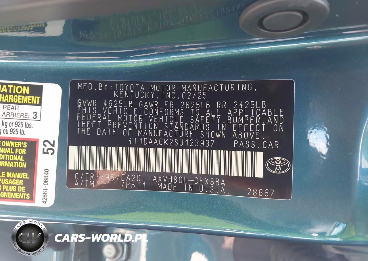 2025 Toyota Camry Se VIN:4T1DAACK2SU123937 - 9
