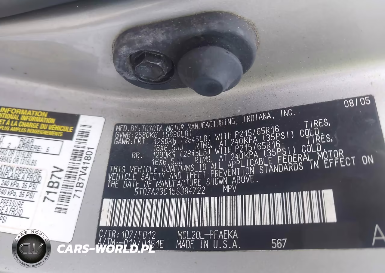 2005 Toyota Sienna Ce VIN:5TDZA23C15S384722 - 9