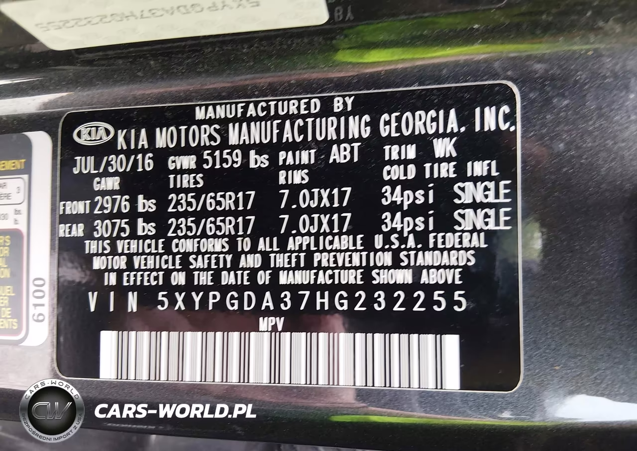 2017 Kia Sorento 2.4L Lx VIN:5XYPGDA37HG232255 - 9