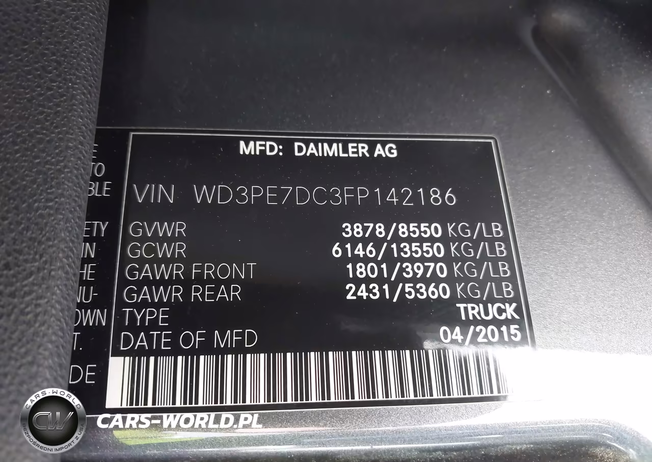 2015 Mercedes-Benz Sprinter 2500 Normal Roof VIN:WD3PE7DC3FP142186 - 9