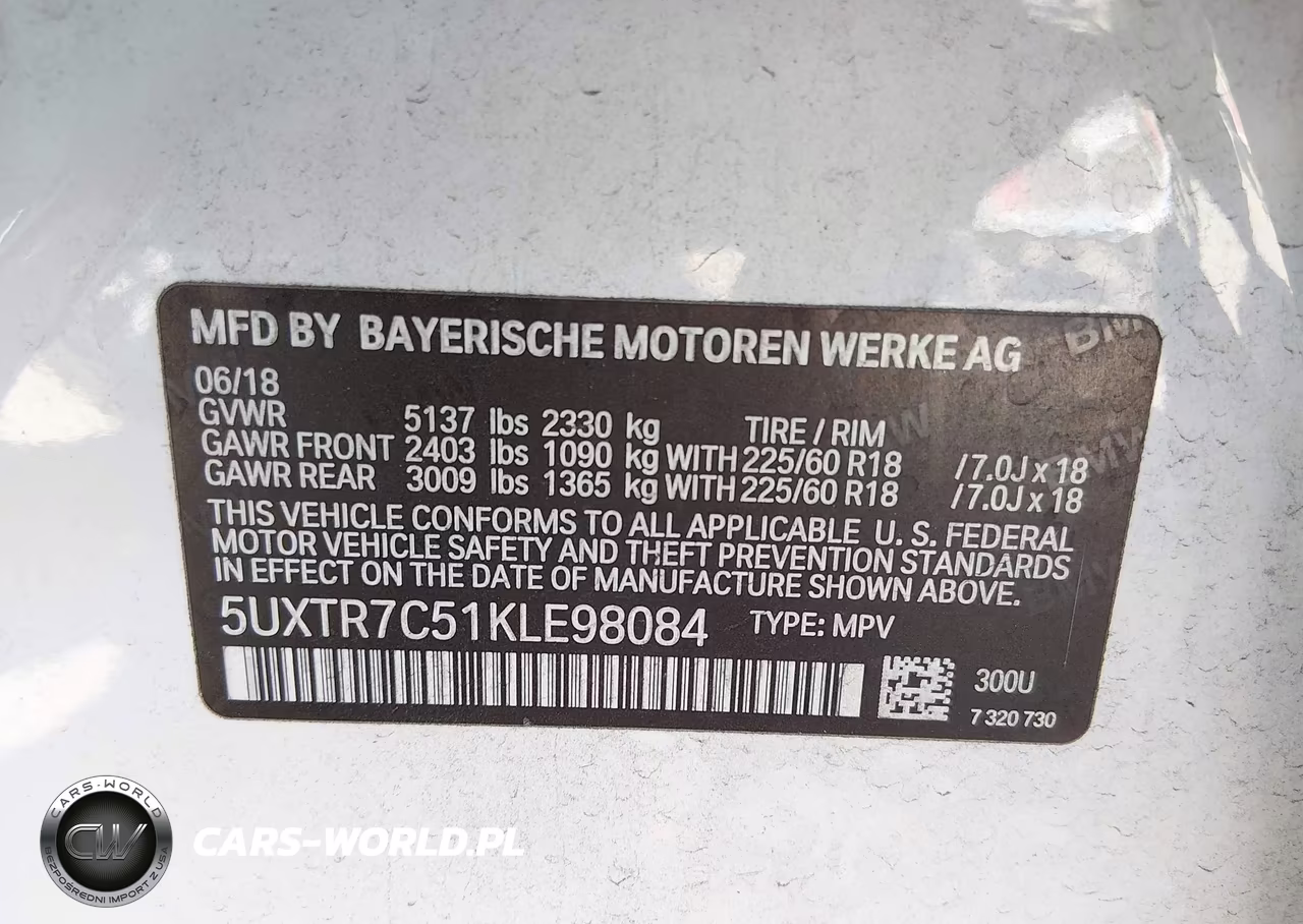2019 BMW X3 Sdrive30I VIN:5UXTR7C51KLE98084 - 9