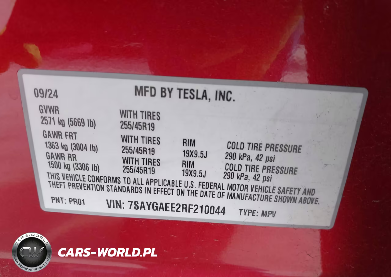2024 Tesla Model Y Long Range Dual Motor All-Wheel Drive VIN:7SAYGAEE2RF210044 - 9