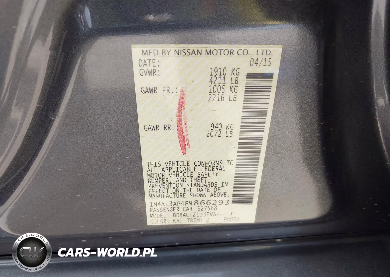 2015 Nissan Altima 2.5 Sl VIN:1N4AL3AP4FN866293 - 9