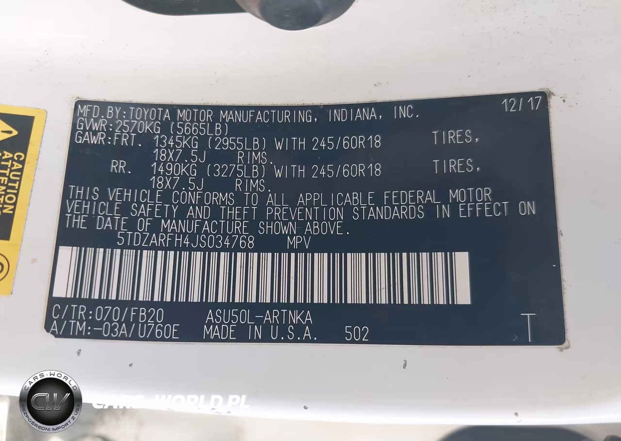 2018 Toyota Highlander Le VIN:5TDZARFH4JS034768 - 9