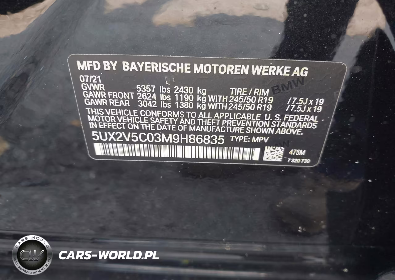 2021 BMW X4 M40I VIN:5UX2V5C03M9H86835 - 9