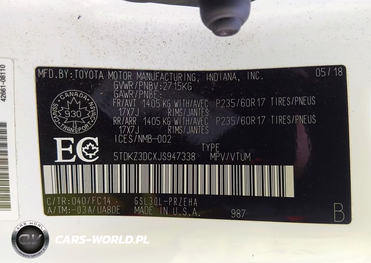 2018 Toyota Sienna Le 8-Passenger VIN:5TDKZ3DCXJS947338 - 9