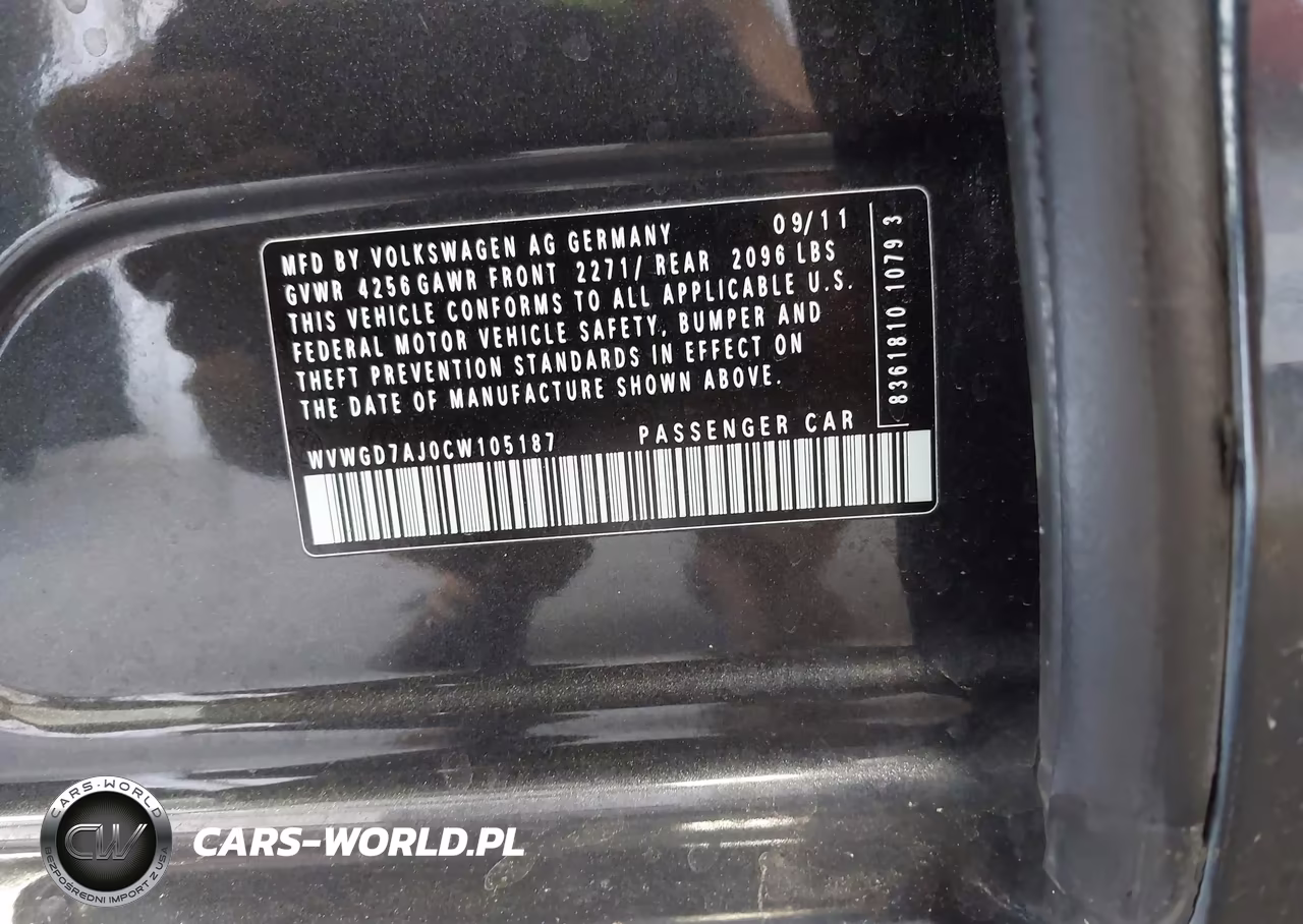 2012 Volkswagen Gti 4-Door VIN:WVWGD7AJ0CW105187 - 9