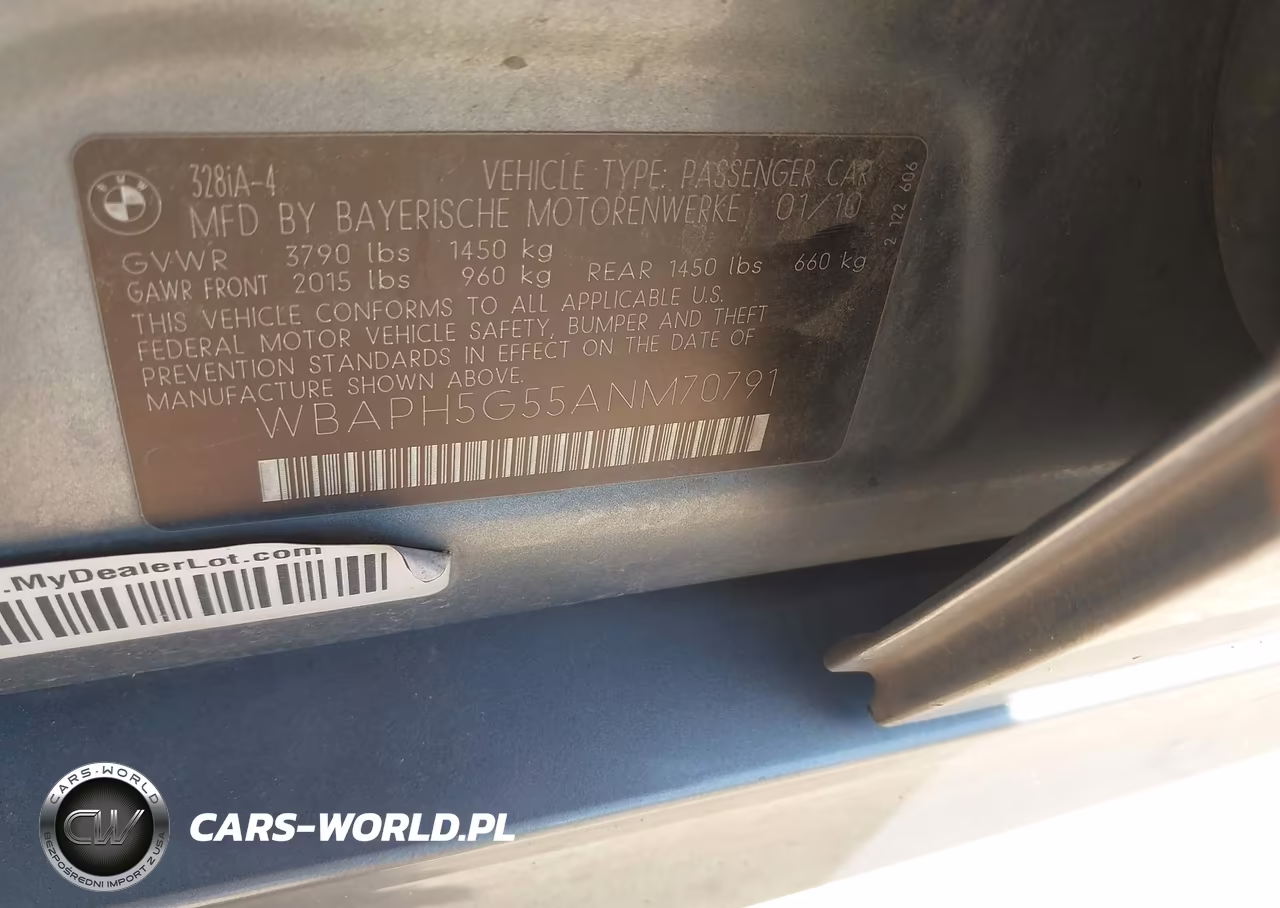 2010 BMW 328I VIN:WBAPH5G55ANM70791 - 9