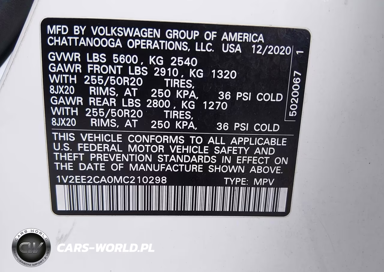 2021 Volkswagen Atlas Cross Sport 3.6L V6 Sel VIN:1V2EE2CA0MC210298 - 9
