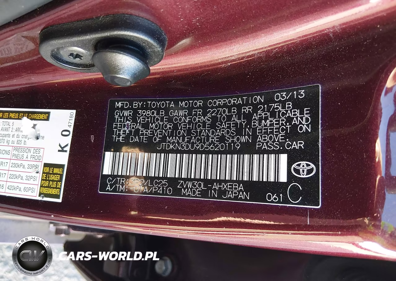 2013 Toyota Prius Three Se VIN:JTDKN3DU9D5620119 - 9