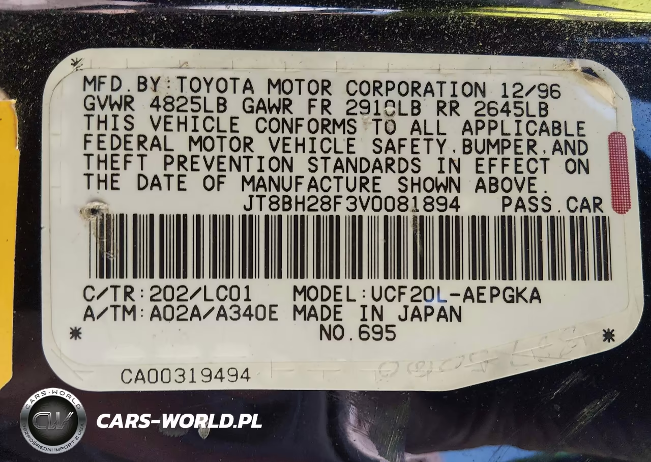 1997 Lexus Ls 400 VIN:JT8BH28F3V0081894 - 9