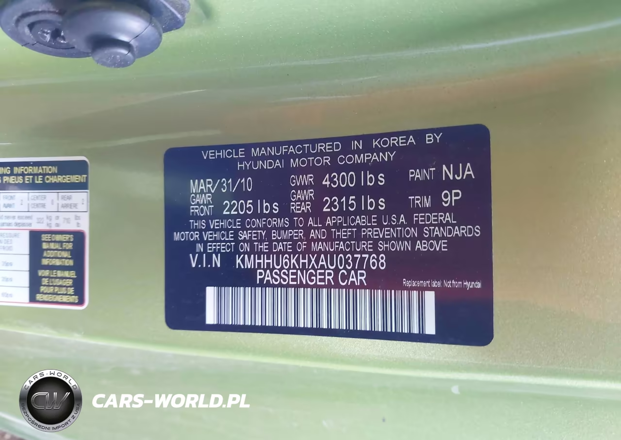 2010 Hyundai Genesis 3.8 Track VIN:KMHHU6KHXAU037768 - 9