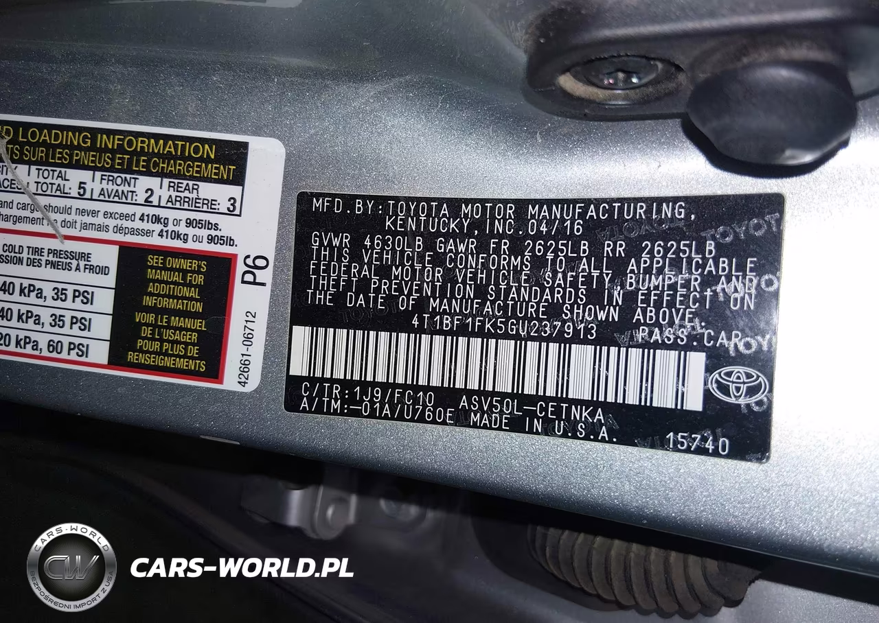 2016 Toyota Camry Le VIN:4T1BF1FK5GU237913 - 9