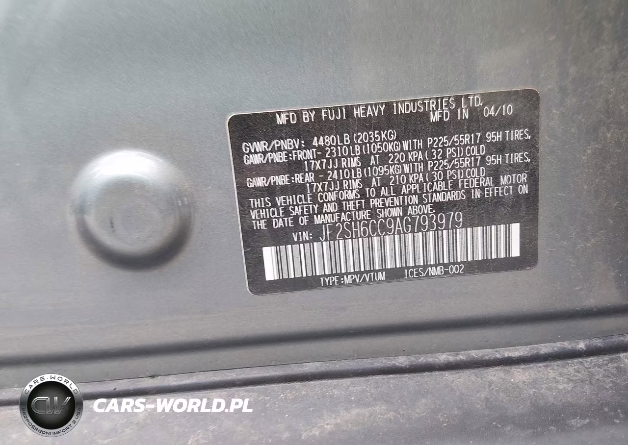 2010 Subaru Forester 2.5X Premium VIN:JF2SH6CC9AG793979 - 9