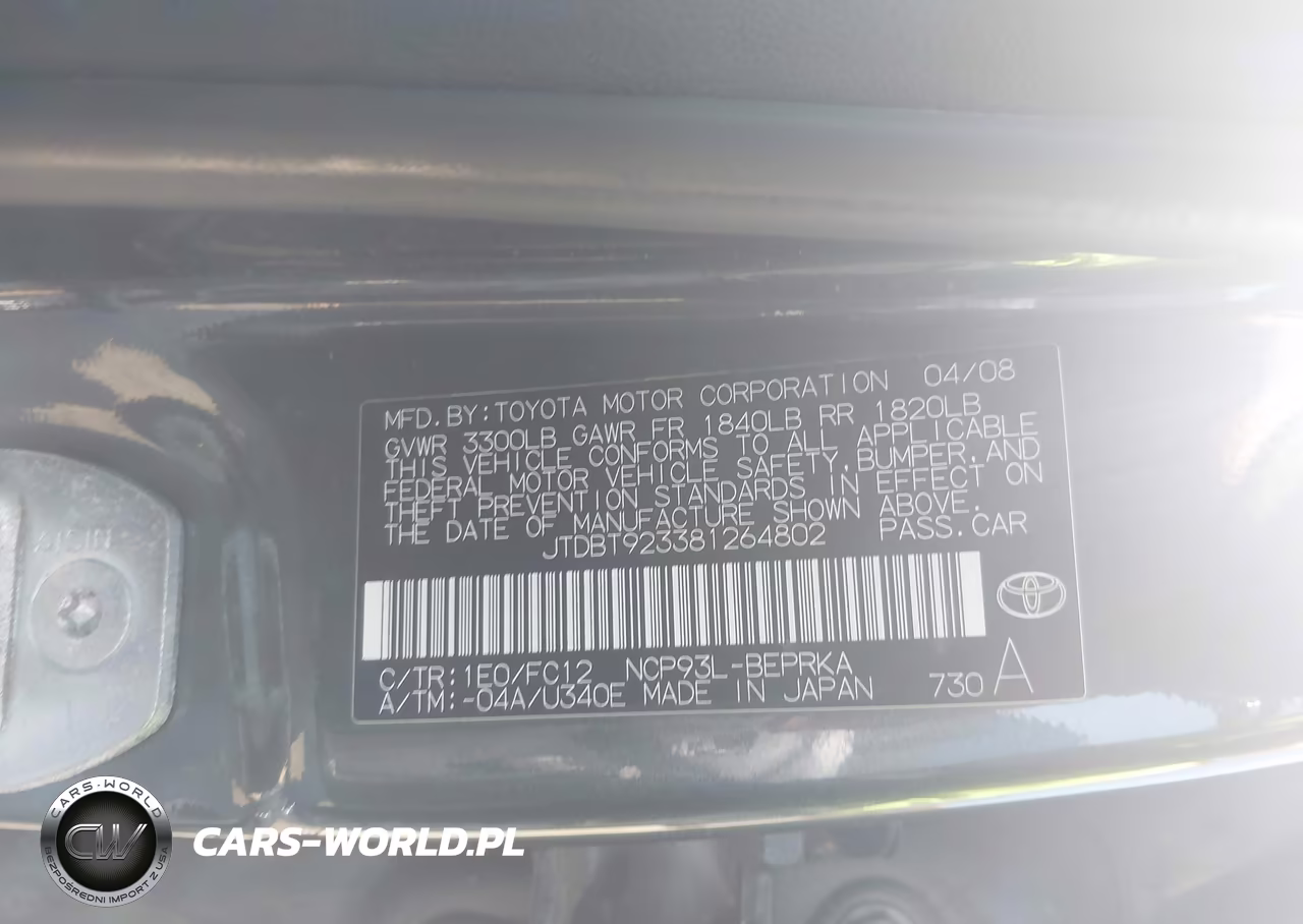 2008 Toyota Yaris VIN:JTDBT923381264802 - 9