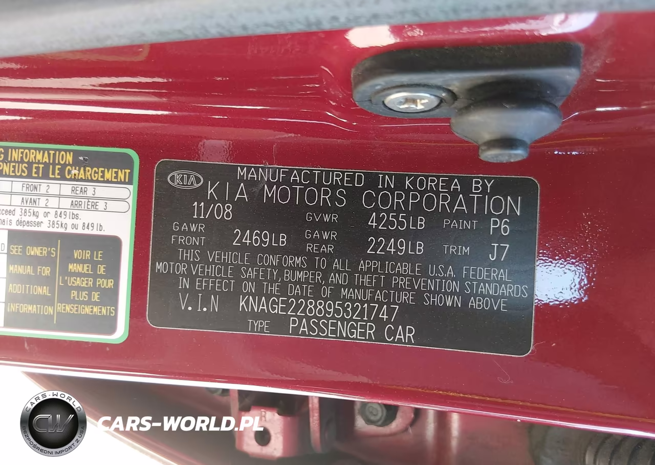 2009 Kia Optima Lx VIN:KNAGE228895321747 - 9