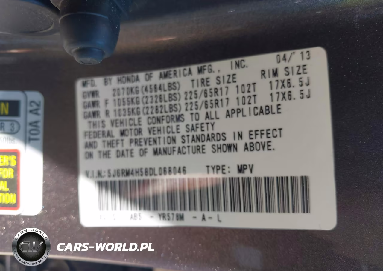 2013 Honda Cr-V Ex VIN:5J6RM4H58DL068046 - 9