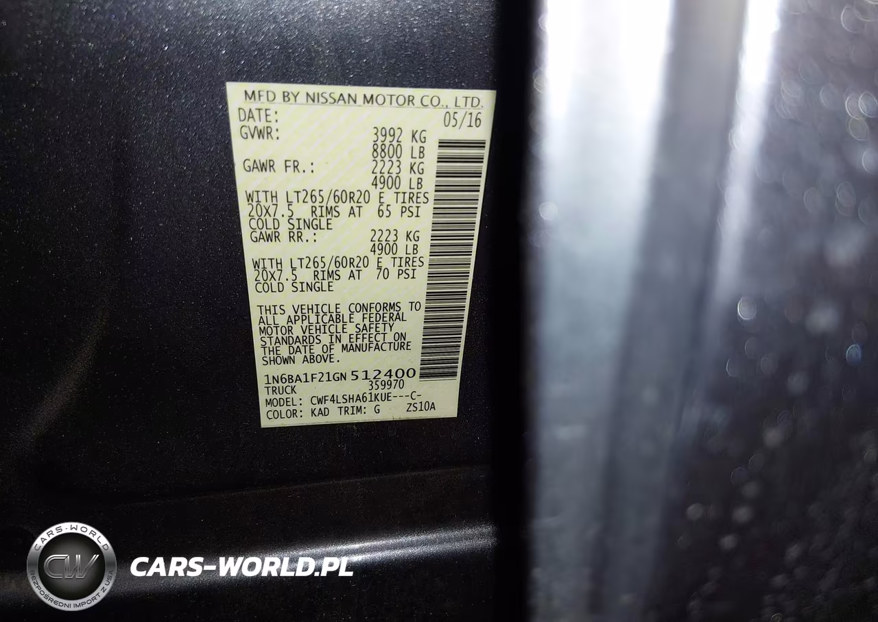 2016 Nissan Titan Xd Sv Diesel VIN:1N6BA1F21GN512400 - 9