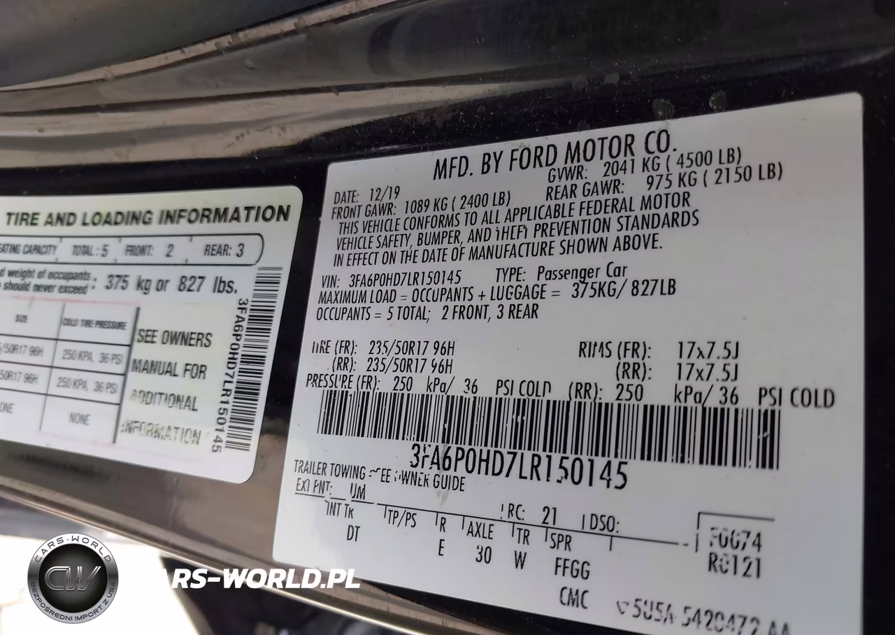 2020 Ford Fusion Se VIN:3FA6P0HD7LR150145 - 9