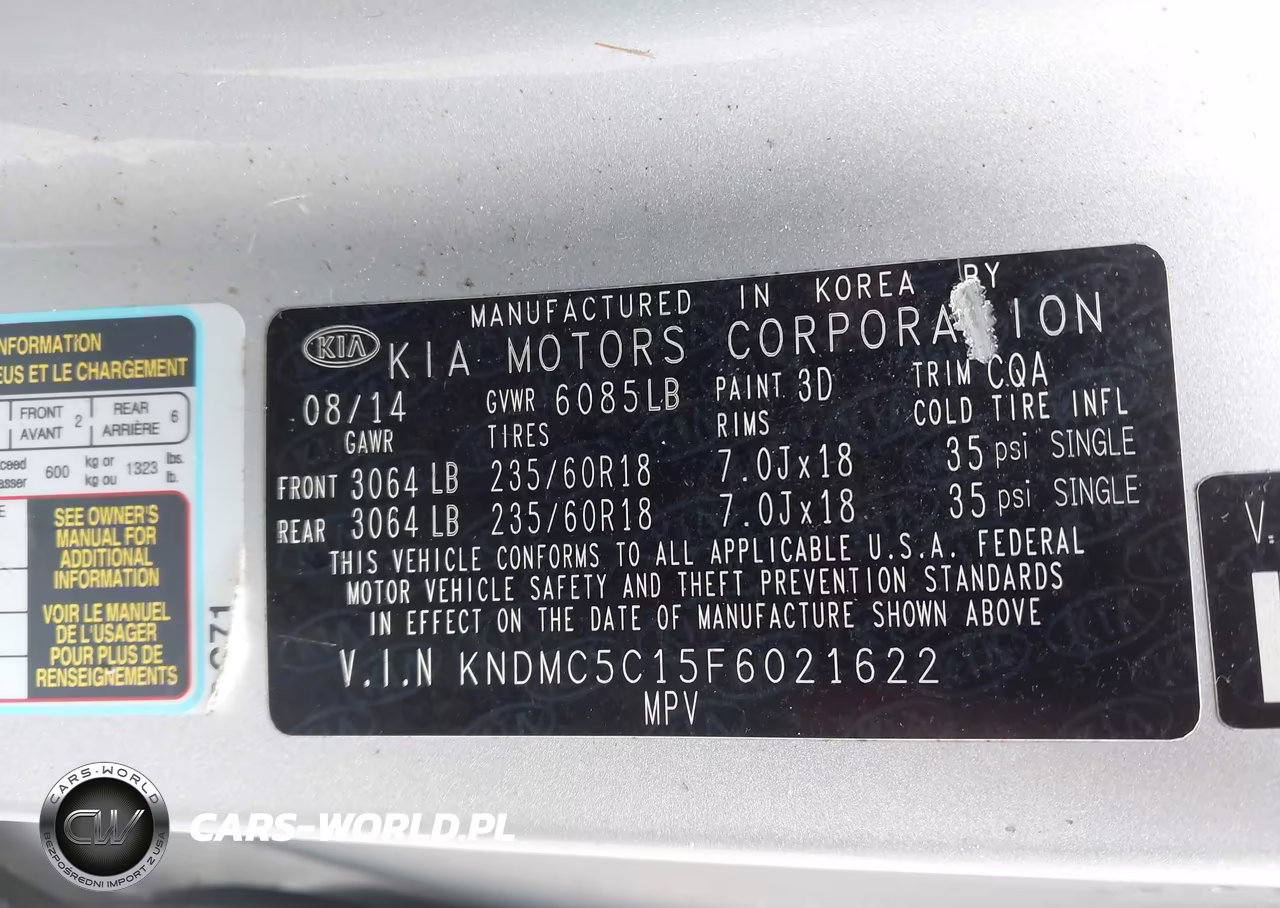 2015 Kia Sedona Ex VIN:KNDMC5C15F6021622 - 9
