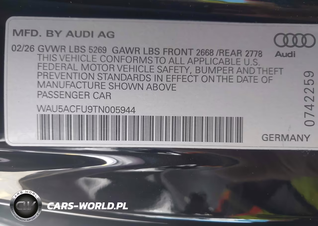 2026 Audi A5 VIN:WAU5ACFU9TN005944 - 9