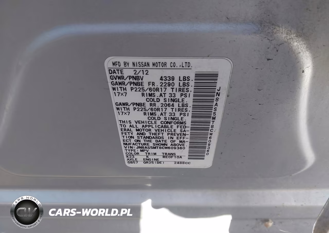 2012 Nissan Rogue Sv VIN:JN8AS5MT8CW609360 - 9
