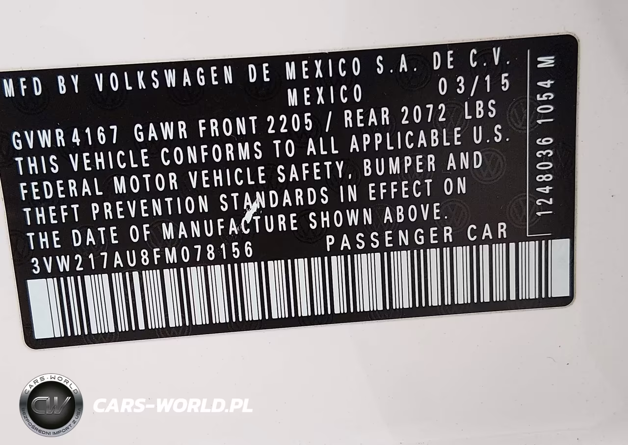 2015 Volkswagen Golf Tsi S 4-Door VIN:3VW217AU8FM078156 - 9