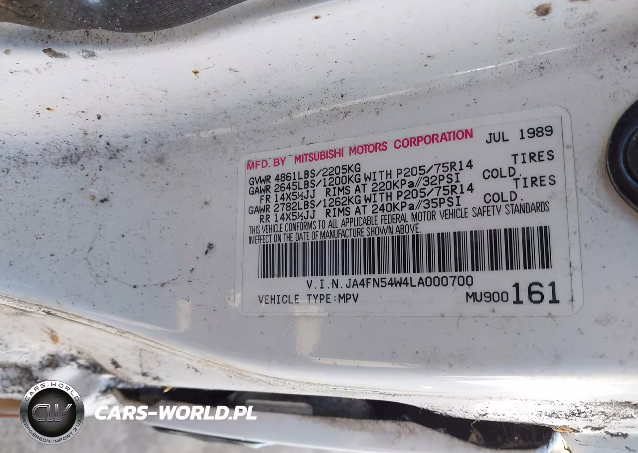 1990 Mitsubishi Wagon Ls VIN:JA4FN54W4LA000700 - 9
