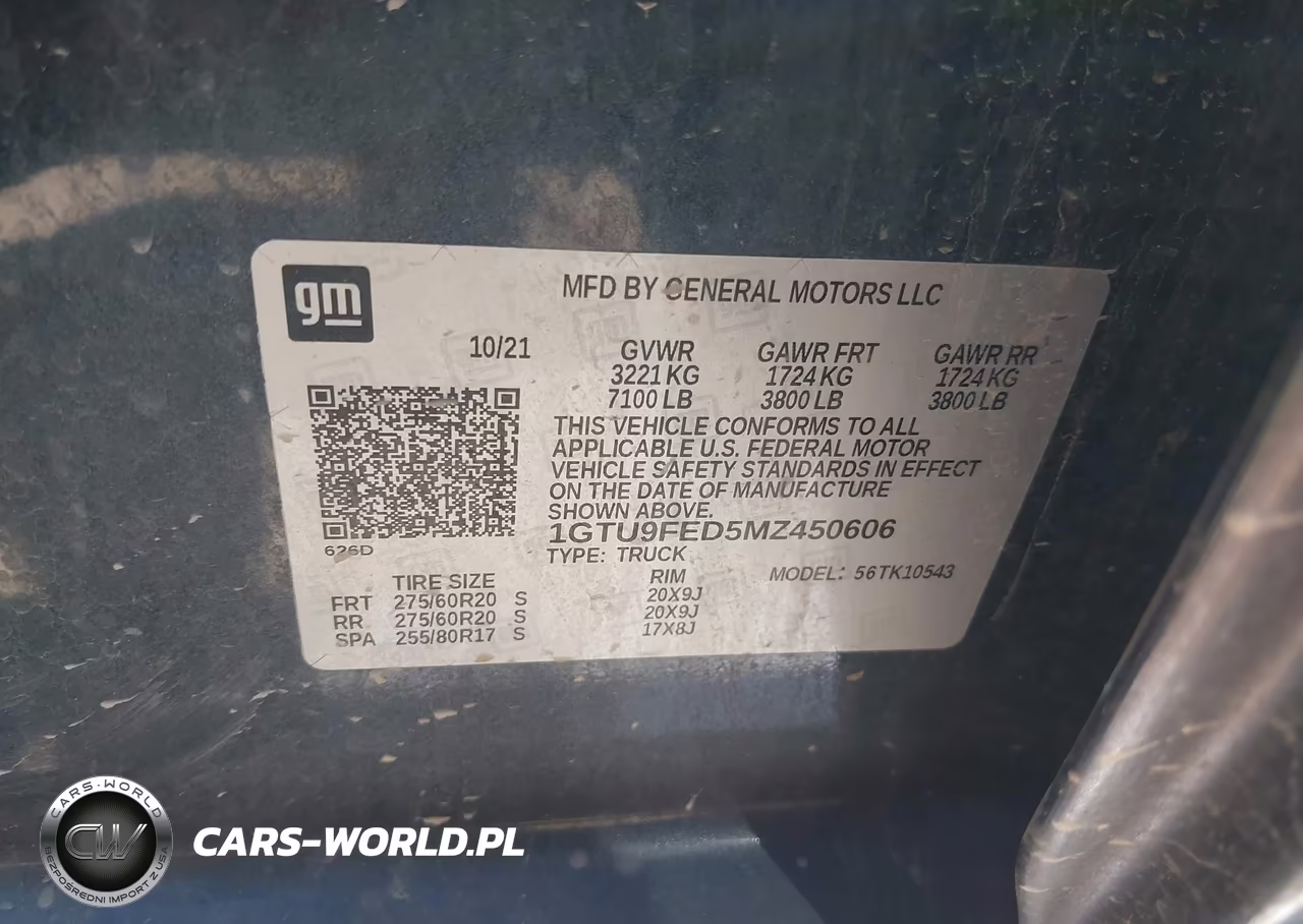 2021 GMC Sierra 1500 4Wd Short Box Denali VIN:1GTU9FED5MZ450606 - 9