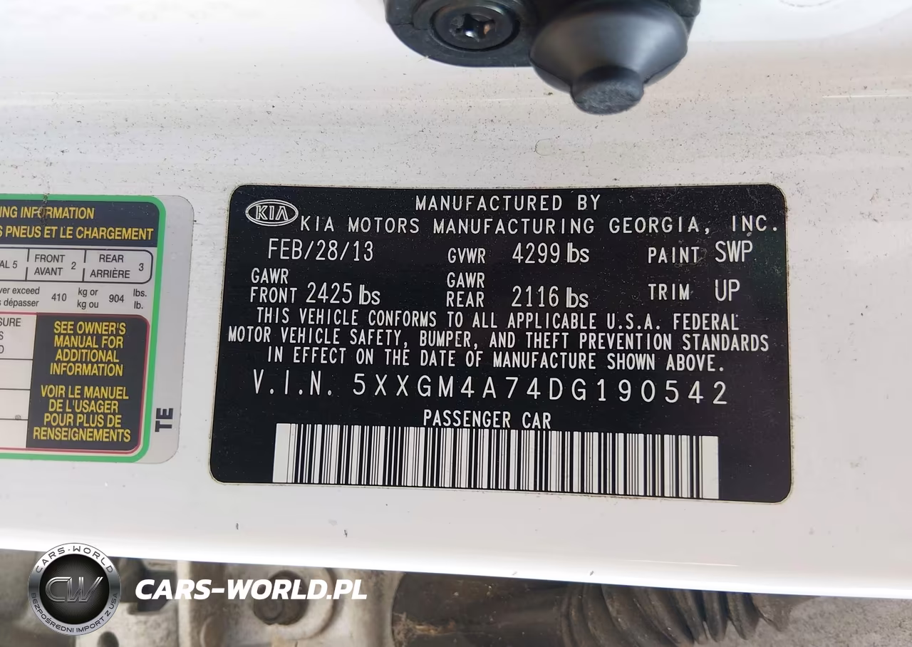 2013 Kia Optima Lx VIN:5XXGM4A74DG190542 - 9