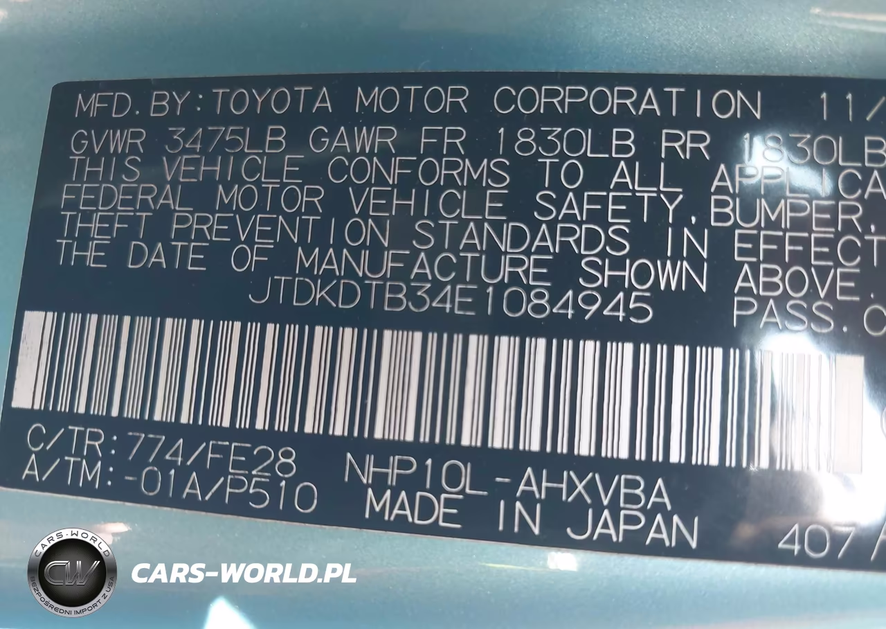 2014 Toyota Prius C One VIN:JTDKDTB34E1084945 - 9
