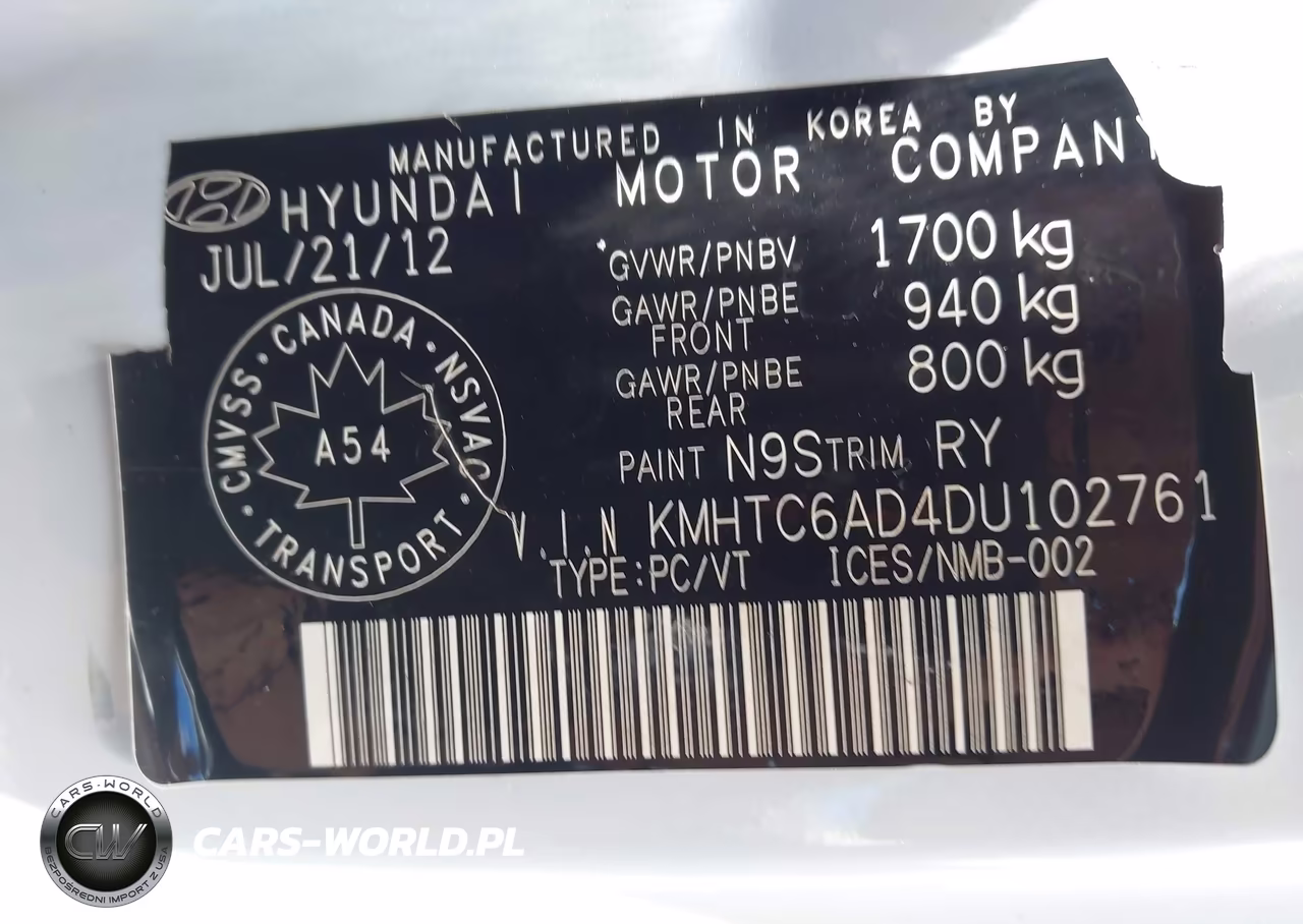 2013 Hyundai Veloster Tech VIN:KMHTC6AD4DU102761 - 9