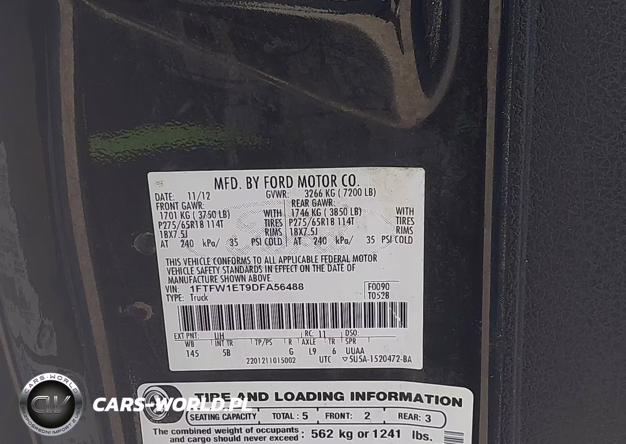 2013 Ford F-150 Fx4 VIN:1FTFW1ET9DFA56488 - 9