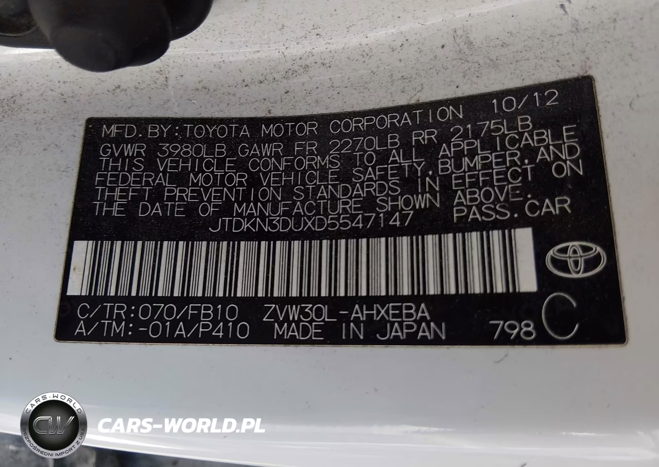 2013 Toyota Prius Two VIN:JTDKN3DUXD5547147 - 9