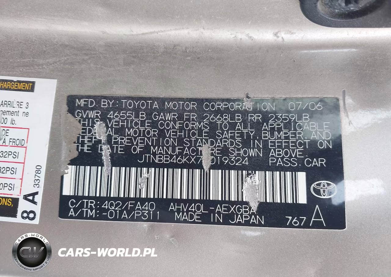 2007 Toyota Camry Hybrid VIN:JTNBB46KX73019324 - 9
